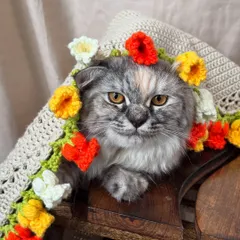 Our 'Valley of Lily' bouquet blanket is not just for humans. Our fluffy supervisor, Kiki, has officially approved it for maximum coziness and charm.