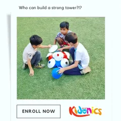 It’s not all about running! We also include creative team challenges like this tower-building game. The kids have to work together, communicate, and problem-solve to build the tallest, strongest tower using our equipment. It's a great way to encourage teamwork and strategic thinking.