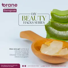 An informational graphic about my DIY Beauty Hacks series. I believe in empowering students with knowledge, like using aloe vera gel as a natural primer for smooth makeup.