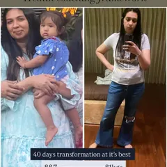 From 88.7 kg to 81 kg in just 40 days. This postpartum transformation was achieved through a balanced nutrition framework and sustainable habits, proving you don't need extreme measures to see real progress.