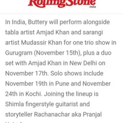 Another excerpt from the Rolling Stone India feature. It details the specific trio and duo shows I performed with Guy Buttery in Gurugram and New Delhi during his tour.