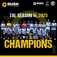 TAL Season 14, 2025 Champions. After three months of hard work, we stand as champions, a testament to our team's resilience.
