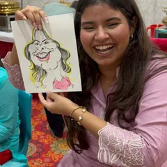 Pure happiness. This guest's laughter is the best compliment I can receive for my work at a party.