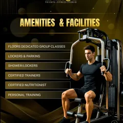 We provide world-class amenities and facilities, including dedicated floors for group classes, personal training with certified trainers, and modern shower and locker rooms.