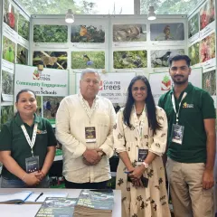 Our team at our booth at the CSR Conclave. We were there to showcase our work, share our successes, and connect with potential corporate partners who want to make a real environmental impact.