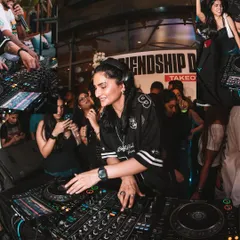 A collage capturing the different angles of our SMXS Takeover. It shows me mixing, Shameless Mani on the mic, and the incredible crowd that parties with us.
