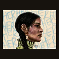 Another version of the digital portrait with a black border.