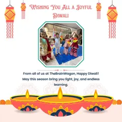 Wishing you a joyful Diwali! We celebrate the festival of lights by igniting imagination through storytelling, messy play, and creative crafts. It's all about bringing light, joy, and endless learning to our little ones.