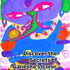 A vibrant, abstract Ganesha painting by one of our students, introducing our series on the symbolism behind his form.