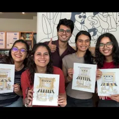 Look at these happy faces! This is what it's all about. A group of amazing people, most of whom had never sketched before, proudly showing off the beautiful art they created in just one afternoon.