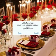 This is your little reminder that your wedding deserves unforgettable flavors. We create bespoke menus, from romantic sit-down dinners to lavish buffets, to make your big day delicious.