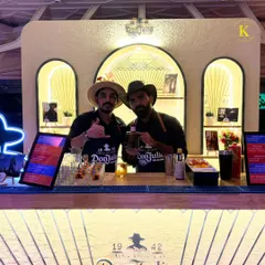 Our bartenders fully embraced the Don Julio theme, complete with branded aprons and hats. Here, they are ready to serve signature tequila cocktails, adding to the authentic and engaging atmosphere of the brand event.