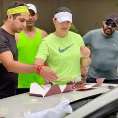 A birthday celebration right after a Sunday half marathon. We combine our passion for running with our love for celebrating our members' special days.