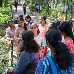 Our Pre-primary adult learners on a Nature Walk in Richard's Park, Bangalore, exploring flora and fauna to better understand how to connect children with the natural world.