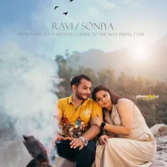A cozy, concept-based pre-wedding shoot featuring a bonfire theme. We work with you to bring creative ideas like this to life, telling your unique love story against stunning natural backdrops.