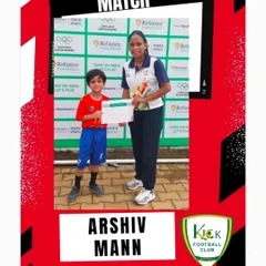 Arshiv Mann's outstanding performance in the U-7 category earned him the Player of the Match award for his exceptional defensive and attacking skills.