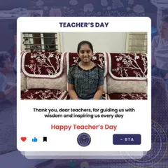 A student sends her wishes on Teacher's Day. We believe in celebrating our educators and acknowledging the crucial role they play in nurturing the talents and confidence of every child who walks through our doors.