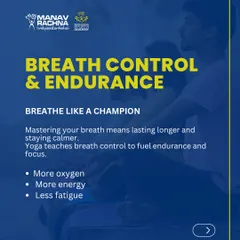 Breathe like a champion. Through yoga, our athletes master breath control to fuel endurance, increase energy, and reduce fatigue during intense competition.