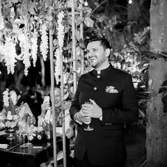 The smiles say it all. This was an intimate dinner party for Neha and Tushar in a Coorg forest, where we managed everything from setting up a satellite kitchen to ensuring the seven-course meal was served perfectly. It's these moments of pure joy that make all the meticulous planning worthwhile.