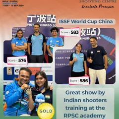 Our shooters delivered a great show at the ISSF World Cup in China, securing high scores and a team Gold medal. This collage represents the synergy and collective strength of our athletes representing Team India on the global stage.