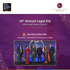 At the 14th Annual Legal Era Indian Legal Awards, we were honored with the 'Law Firm of the Year' award for Innovation, Strategies & Continuous Growth, reflecting our forward-thinking approach.