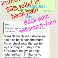"50% relief in back pain in just 15 days." This feedback from a student in our special back pain session shows how targeted therapeutic yoga can bring quick and significant relief. We focus on gentle, effective asanas to strengthen the back and improve posture.