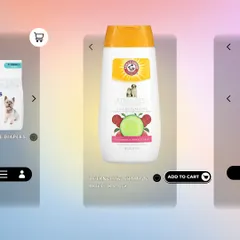A screenshot of our online store showcasing the Arm & Hammer cleansing shampoo. This product is gentle on pets but tough on odors, perfect for keeping coats shiny and fresh.