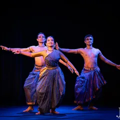 A moment of synchronized grace from the production 'Abha'. This trio performance is a great example of how I choreograph for small groups, ensuring each artist has a distinct role while contributing to a cohesive and balanced stage picture.