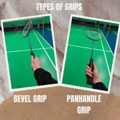 A look at more specialized grips. The bevel grip and panhandle grip are used for specific shots like backhand clears and net kills.