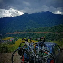 Traveling with bikes is always more fun. Our support vehicle loaded up and ready to explore the green hills and rice paddies of Arunachal Pradesh.