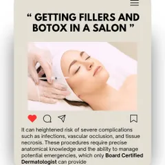 Never get fillers or Botox in a salon. These procedures require precise anatomical knowledge to avoid severe complications like infections or vascular occlusion. Always see a board-certified dermatologist.