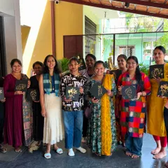 A happy group from our gold foiling workshop. It's always a pleasure to see people connect and create together.