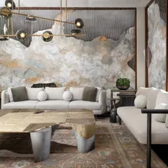 This corner of the VIP Lounge features our 'Plateau Coffee Table' against a stunning, textural art installation. The entire space was a curated dialogue between design and artistry, balancing bold forms with quiet restraint.