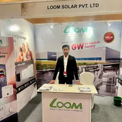 My regional manager for West India at our booth during the Solar Contractors Meet 2025 in Surat. We are always ready to answer questions and demonstrate our high-efficiency solar technology.