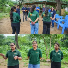 Our female team members briefing a group of corporate volunteers. We are proud to have strong, knowledgeable women leading our environmental education efforts.