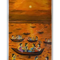 In my Paitkar painting "Women breaking the orthodox tradition," I imagine a society where women take on new roles. This tribal folk art from Jharkhand is traditionally used for storytelling, and here I use its bold style to tell a modern tale of empowerment.