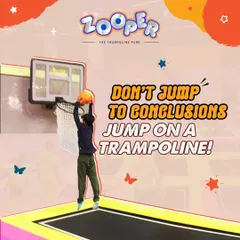Don't just jump to conclusions, jump on a trampoline. Here, you can soar high and score big at our trampoline basketball hoops.