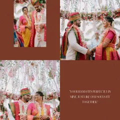 A collage of beautiful wedding moments. "Your hand fits perfectly in mine, just like our souls fit together."