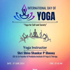 The official announcement for our International Day of Yoga 2024 session at Jain (Deemed-to-be University) in Jayanagar. We were honored to lead the celebration, guiding participants through practices aligned with the theme "Yoga for Self and Society".
