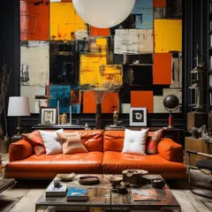 This is how art transforms a house into a home. We specialize in creating large-scale, custom abstract pieces that serve as the focal point for any modern living room. This particular commission was designed to complement the client's bold color choices and high ceilings, creating a space that is both sophisticated and full of energy.