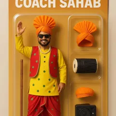 Our coach sahab Parminder, now in action figure form. He's a real-life superhero on the dance floor, bringing authentic Bhangra energy to every class.