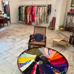 Inside a lovely boutique in Jaipur. I love discovering stores that house pieces from local designers and offer unique, hand-embroidered finds.