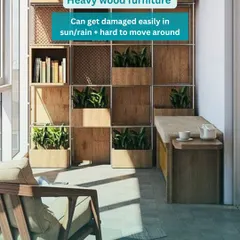 Planning a balcony makeover? Avoid common mistakes like using heavy wood furniture that can get damaged in the sun and rain.