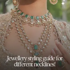 Your neckline decides your jewelry. This is a crucial part of bridal styling, and I help my clients find the perfect match, whether it's a choker for a wide neckline or layered necklaces for a deeper cut.