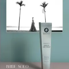 Our award for 'Bride Solo' portrait. This image of Aayushi against the stark backdrop of the sea and palm trees captures the kind of powerful, solitary beauty we love to create.