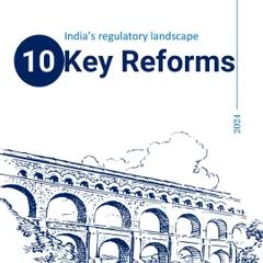 This graphic serves as the cover for our 2024 legal update summary. It highlights our analysis of transformative regulatory changes and policies that are paving the way for a future ready business environment in India.