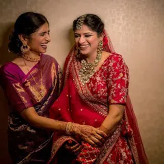 The pure, uninhibited laughter between a mother and daughter on a wedding day is one of the most beautiful things to see.