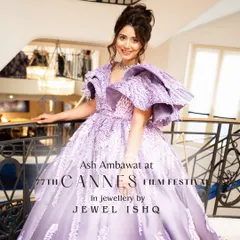 A beautiful smile from the lovely Ash Ambawat at the Cannes Film Festival. Our diamond necklace sits perfectly on the neckline, adding just the right amount of sparkle without overpowering the intricate details of her gown.