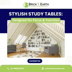 A dedicated study area is important for focus. This design concept shows an attic space converted into a home office, with a built-in bookshelf and a skylight for natural light. We can design and build custom study tables and workspaces for any room.