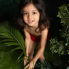 Unleashing his inner Mowgli! I love creating magical themed photoshoots like this Jungle Adventure right in my Chembur studio, where your child's imagination can run wild.